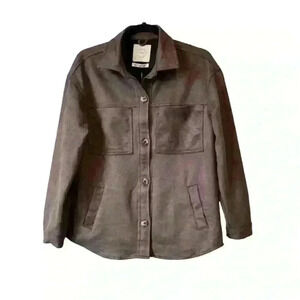 Stoosh Faux Suede Shacket Shirt Jacket Women’s Size Medium NWT
